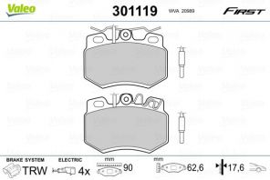 Valeo 301119 - Brzdové platničky -