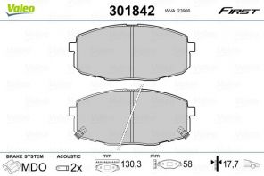 Valeo 301842 - Brzdové platničky -