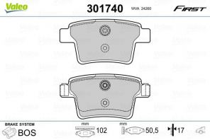 Valeo 301740 - Brzdové platničky -
