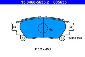 ATE 13.0460-5635.2 - Brzdové platničky -