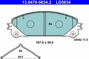 ATE 13.0470-5634.2 - Brzdové platničky -