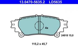 ATE 13.0470-5635.2 - Brzdové platničky -
