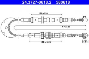 ATE 24.3727-0618.2 - Brzdové lano -