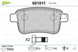 Valeo 601011 - Brzdové platničky -