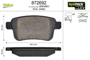 Valeo 872692 - Brzdové platničky -