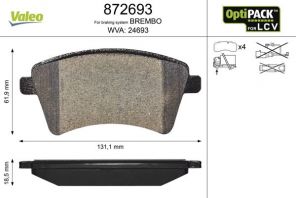 Valeo 872693 - Brzdové platničky -