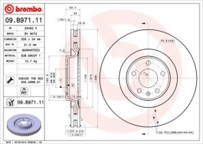 Brembo 09.B971.11 - Brzdový kotúč