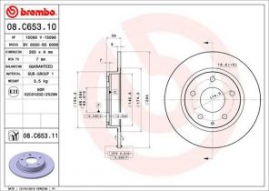 Brembo 08.C653.11 - Brzdový kotúč -