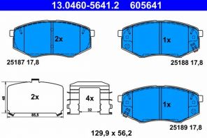 ATE 13.0460-5641.2 - Brzdové platničky -