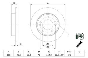 Bosch 0 986 479 E68 - Brzdový kotúč -