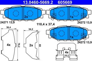 ATE 13.0460-5669.2 - Brzdové platničky -