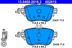 ATE 13.0460-2616.2 - Brzdové platničky -