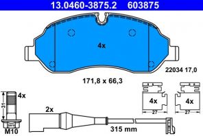 ATE 13.0460-3875.2 - Brzdové platničky -