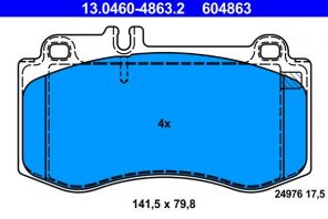 ATE 13.0460-4863.2 - Brzdové platničky -