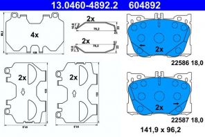 ATE 13.0460-4892.2 - Brzdové platničky -