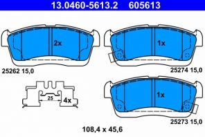 ATE 13.0460-5613.2 - Brzdové platničky -