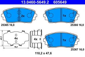 ATE 13.0460-5649.2 - Brzdové platničky -