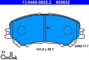 ATE 13.0460-5652.2 - Brzdové platničky -