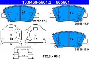 ATE 13.0460-5661.2 - Brzdové platničky -