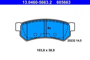ATE 13.0460-5663.2 - Brzdové platničky -