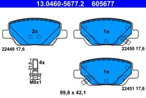 ATE 13.0460-5677.2 - Brzdové platničky -