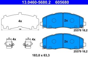 ATE 13.0460-5680.2 - Brzdové platničky -