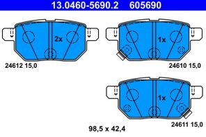 ATE 13.0460-5690.2 - Brzdové platničky -