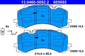 ATE 13.0460-5692.2 - Brzdové platničky -