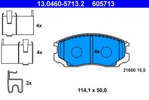 ATE 13.0460-5713.2 - Brzdové platničky -