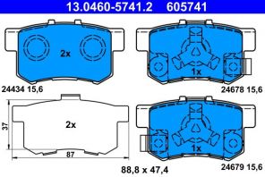 ATE 13.0460-5741.2 - Brzdové platničky -