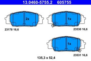 ATE 13.0460-5755.2 - Brzdové platničky -
