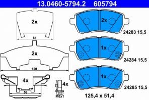 ATE 13.0460-5794.2 - Brzdové platničky -