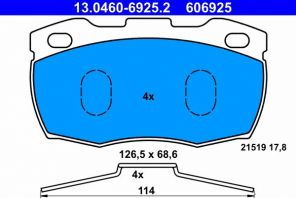ATE 13.0460-6925.2 - Brzdové platničky -