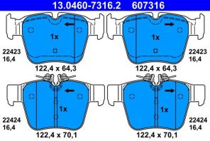 ATE 13.0460-7316.2 - Brzdové platničky -