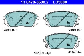 ATE 13.0470-5600.2 - Brzdové platničky -