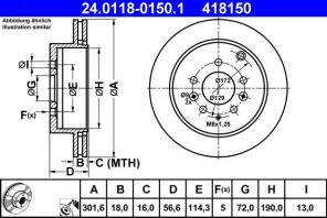 ATE 24.0118-0150.1 - Brzdový kotúč -