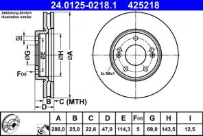 ATE 24.0125-0218.1 - Brzdový kotúč -