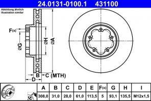 ATE 24.0131-0100.1 - Brzdový kotúč -