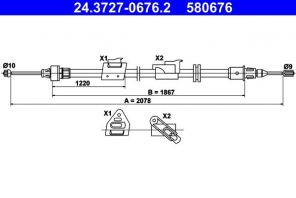 ATE 24.3727-0676.2 - Brzdové lano -