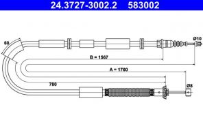ATE 24.3727-3002.2 - Brzdové lano -