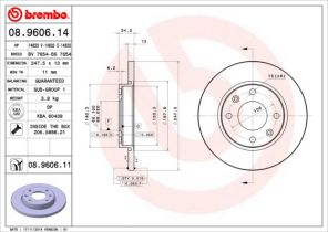 Brembo 08.9606.11 - Brzdový kotúč -
