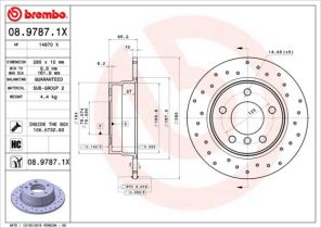Brembo 08.9787.1X - Brzdový kotúč -