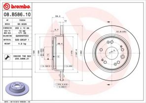 Brembo 08.B586.10 - Brzdový kotúč -