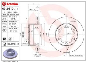 Brembo 09.9510.11 - Brzdový kotúč -