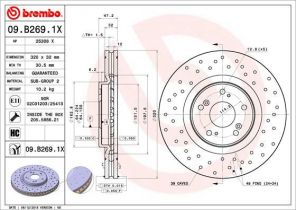 Brembo 09.B269.1X - Brzdový kotúč