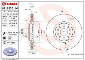Brembo 09.B635.11 - Brzdový kotúč