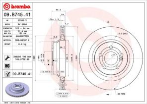 Brembo 09.B745.41 - Brzdový kotúč