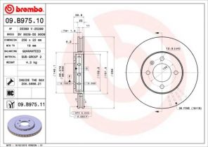 Brembo 09.B975.11 - Brzdový kotúč