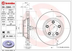 Brembo 09.C882.11 - Brzdový kotúč