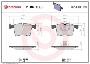 Brembo P 06 075 - Brzdové platničky -
